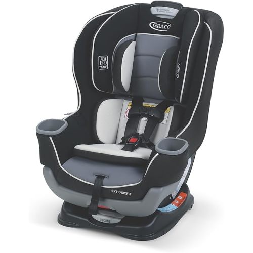 Graco Extend2Fit Convertible Baby Car Seat, Rear and Forward Facing, Adjustable Extension Panel for Extra Legroom, Gotham