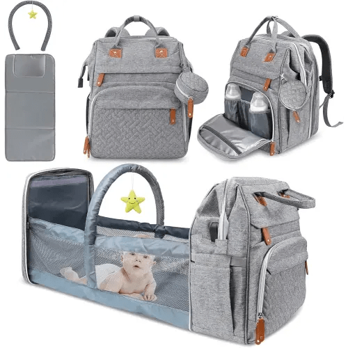 Diaper Bag Backpack,Baby Diaper Bags, Multifunctional diaper backpack Large Capacity, (Heather Grey)