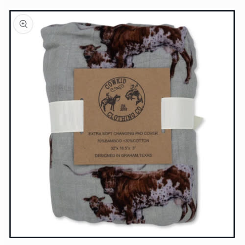 Sagebrush Longhorn Bamboo Muslin Changing Pad Cover – Cowkid Clothing Company