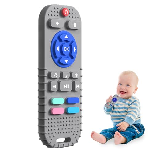 1 Pack Silicone Teethers for Babies 6-12 Months, Teething Toys for Babies 0-6 Months, Remote Teether for Baby, Sensory Toys for Babies,Toddler Infant Girl Boy Gifts