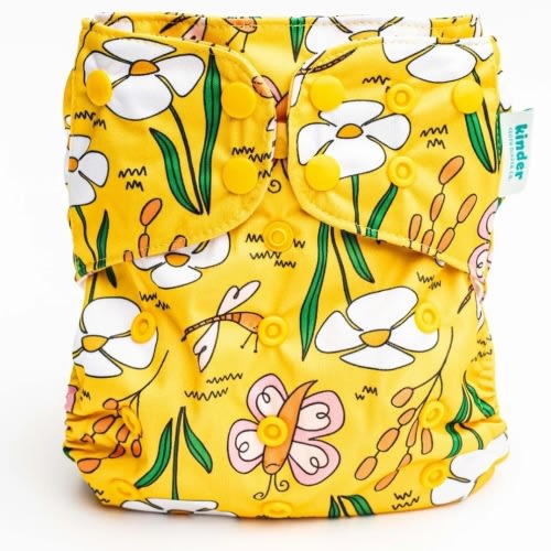 Artist Collaborations Pocket Cloth Diaper with Athletic Wicking Jersey- Wild Flower by Andrea Campos