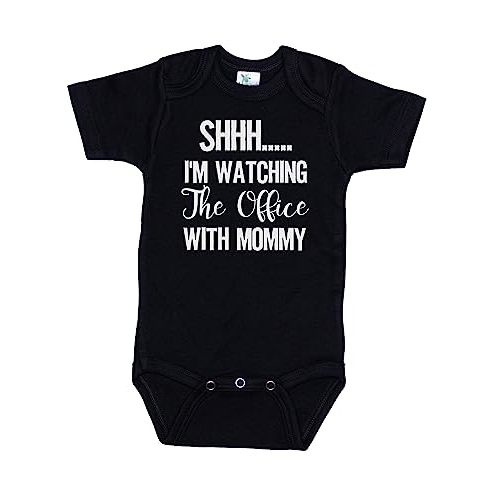 Ebenezer Fire Shh I'm Watching The Office With Mommy/Funny Baby Onesie/Newborn Outfit