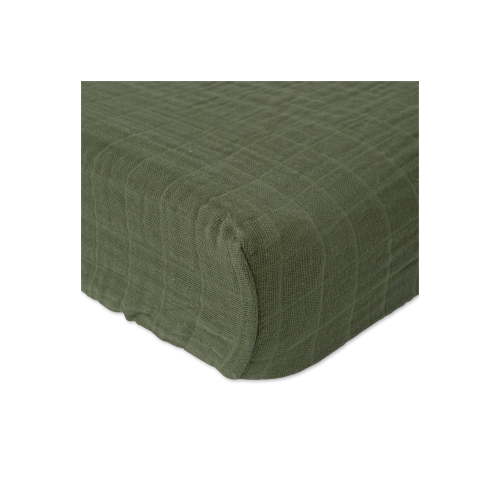 Cotton Muslin Changing Pad Cover - Fern