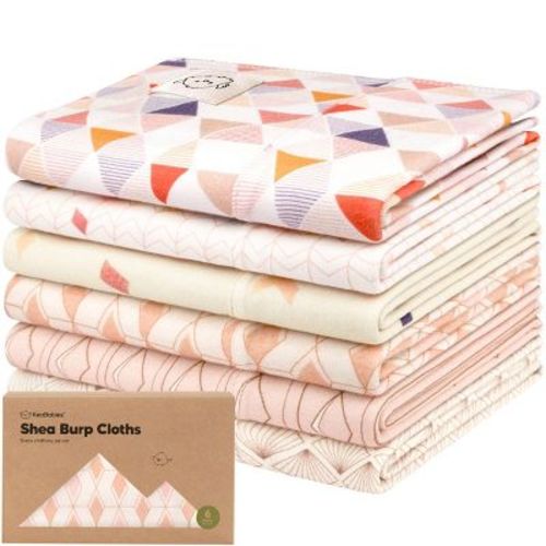 6pk Shea Baby Burp Cloths For Baby Boys And Girls, Organic Burping Cloths For Babies, Newborn (prairie)