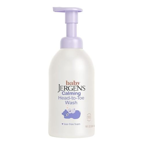 Jergens Baby Calming Head to Toe Foaming Wash, Baby Shampoo and Body Wash, Shampoo Tear Free, Kids Foaming Body Wash, 18 Fl Oz