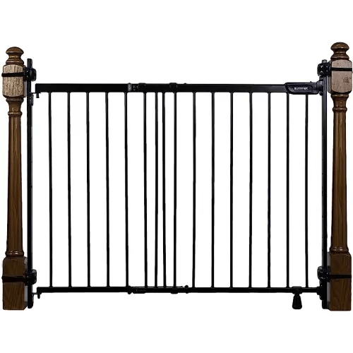 Summer Infant Metal Banister & Stair Safety Baby Gate, 31'-46' Wide, 32.5' Tall, Banister & Wall Mount, Black