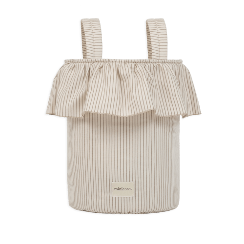 Mini Basket Beige Stripes