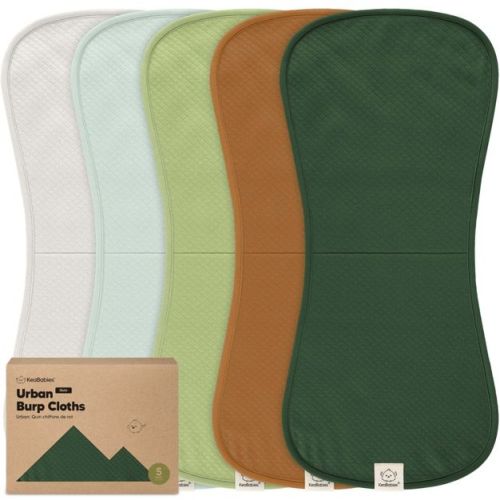 KeaBabies 5pk Organic Quin Baby Burp Cloths for Boys, Girls, Large Absorbent Cotton Burping Cloths for Babies, Newborns (Palms)