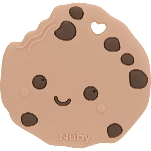 Nuby All Silicone Chocolate Chip Cookie Teether - 3+ Months