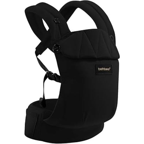 Baby Carrier Newborn to Toddler 7-45 lbs with Natural Material, Ergonomic Design,Versatile and Adjustable,Hands Free for Moms&Dads,Black