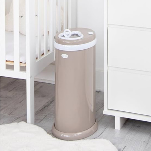 Ubbi Stainless Steel Diaper Pail, Odor Locking, No Special Bag Required (Taupe)