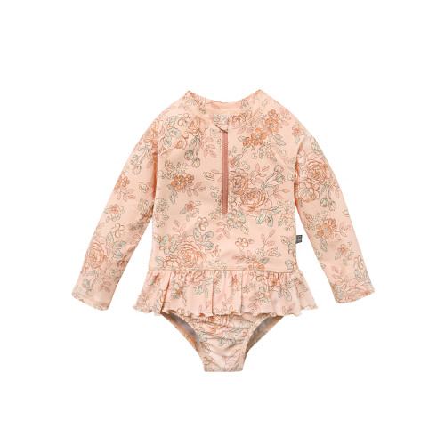 Modern Moments by Gerber Baby and Toddler Girl Peplum Ruffle Rashguard, Sizes 0/3M - 5T