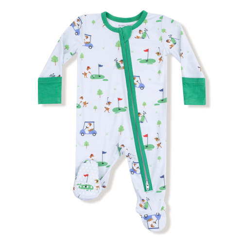 2-Way Zip Footie, Dog Gone Golf Blue