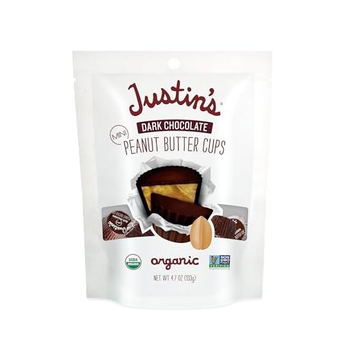 Justin's, Peanut Butter Cups Dark Chocolate Mini Organic, 4.7 Ounce