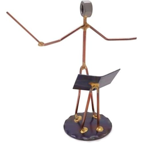 Musical Director Handmade Metal Figurine by Rock Creek Metal Craft - Hand Welded Metal Art & Recycled Metal Sculptures - Unique Desk Accessories, Medical Office Decor, & Musical Director Gifts
