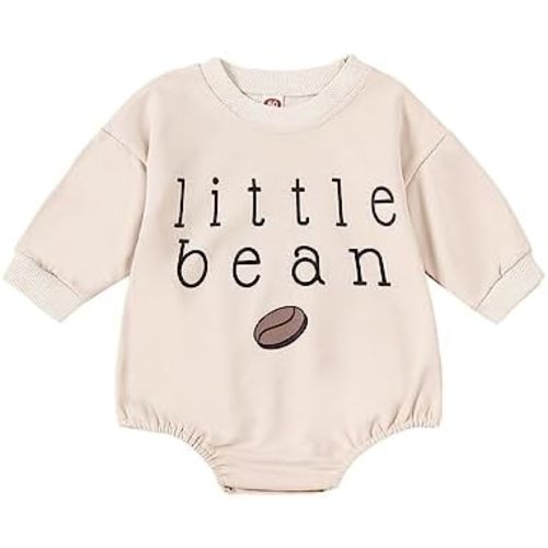 Newborn Baby Boy Girl Romper Bubble Long Sleeve Little Bean Bodysuit Ovesized Sweatshirt Infant Casual Shirts Top