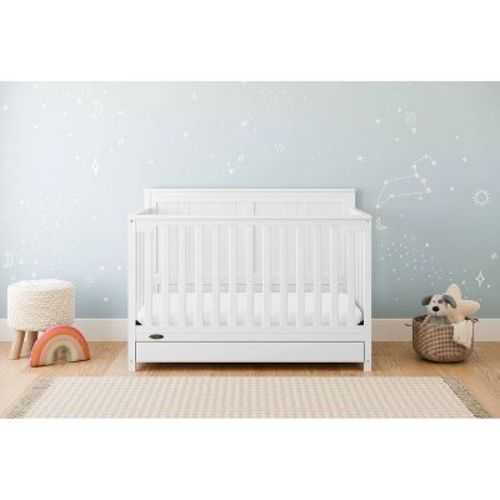 Graco Hadley 5-in-1 Convertible Crib with Drawer - White