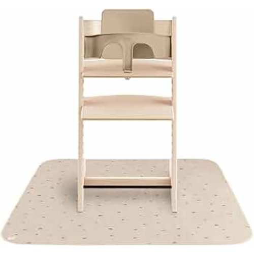 mushie Baby Splat Mat 42.5x42.5 Inch (Rainbows) | Water Resistant for Under High Chair and Infant Play