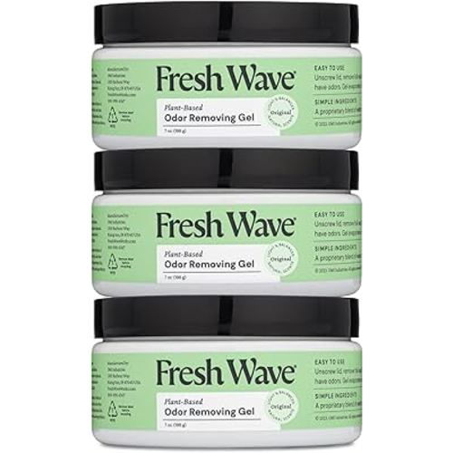 Fresh Wave Odor Removing Gel, 7 oz., Pack of 3 - Odor Absorbers for Home, Safer Odor Relief, Natural Plant-Based Odor Eliminator, Every 7 oz. lasts 15-30 Days, For Cooking, Trash & Pets