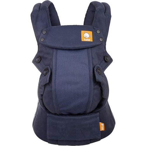 Baby Tula Coast Explore Mesh Baby Carrier 7 – 45 lb, Adjustable Newborn to Toddler Carrier, Multiple Ergonomic Positions Front and Back, Breathable – Coast Indigo, Navy Blue