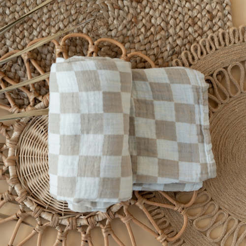 Checkerboard Muslin Swaddle