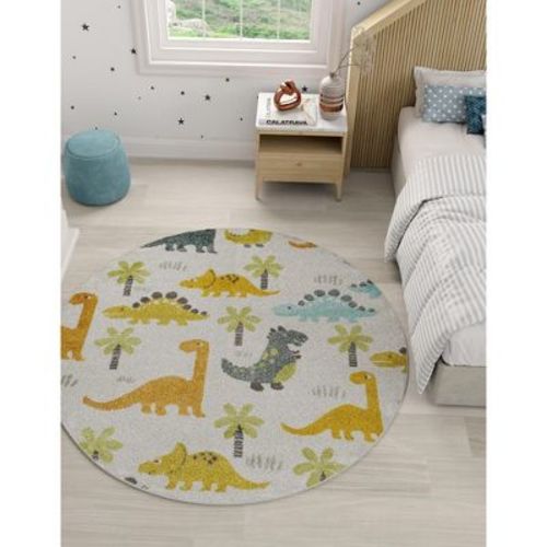 Unique Loom Whimsy Kids Collection Area Rug - Dinotopia (2' 2" x 3' 1" Rectangle Ivory/Black)