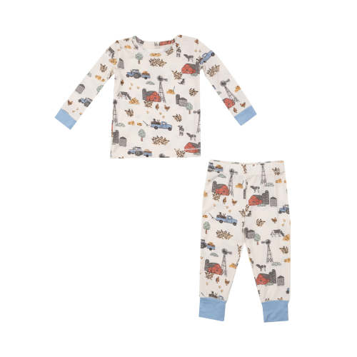 Long Sleeve Loungewear Set, Hay Farmer Blue
