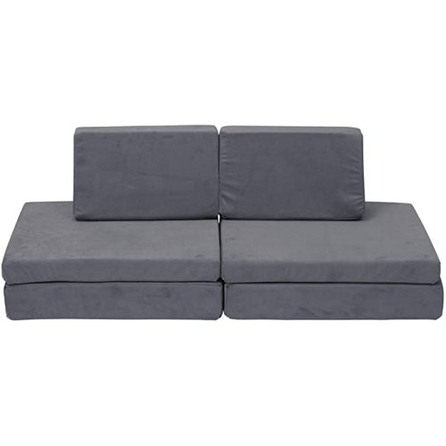 Children's Factory The Whatsit Kids Couch or 2 Chairs, Gray, CF349-066, Toddler to Teen Bedroom Furniture, Girls and Boys Playroom Sofa and Play Set - Grey