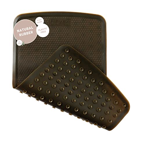 HEVEA Baby & Toddler Bath Mat - 100% Natural Rubber Non Slip Bathtub Mat for Baby - Upcycled, Danish Design - Safe & Sustainable Bathroom Essential (Charcoal Black)