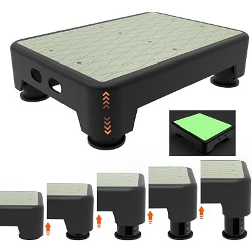 5-Level Adjustable Step Stool, Noctilucent Bedside Step, 700 LBS Capacity Safety Step Platform, Indoor Foot Stool for Seniors and Kids, Wide Step Stools Elderly Assistance at Night