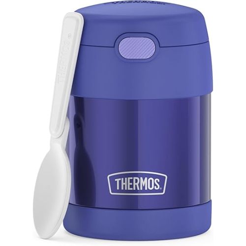 THERMOS FUNTAINER Insulated Food Jar – 10 Ounce, Purple – Kid Friendly Food Jar with Foldable Spoon
