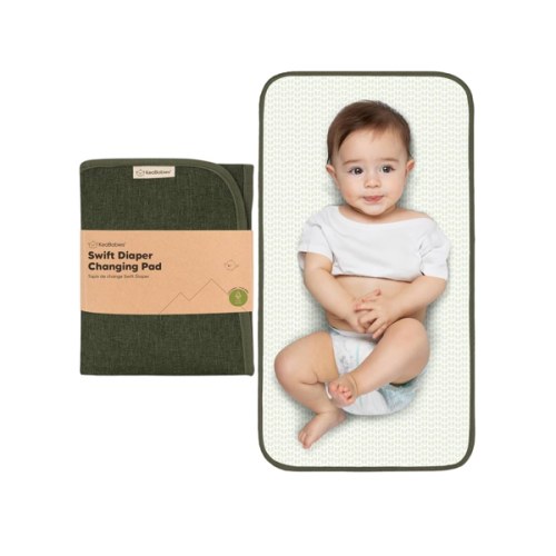 KeaBabies Portable Diaper Changing Pad, Easy Wipe Clean - Foldable Waterproof Baby Changing Mat for Diaper Bag, Compact, Lightweight, 25x13 Newborn, Infant, Baby Changer Travel Essential (Dark Olive)