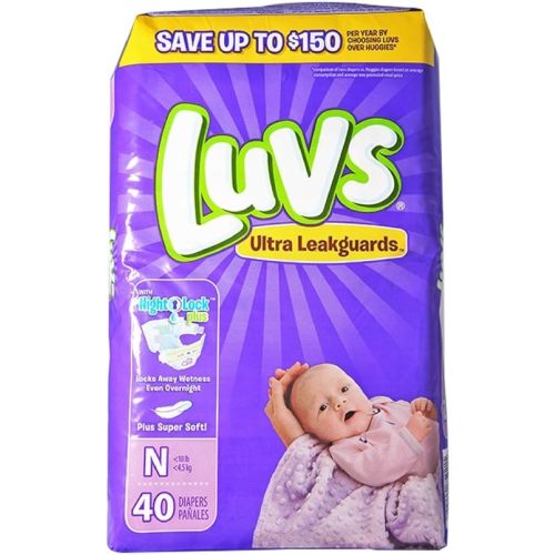 Luvs Newborn Ultra Leakguards Diapers, 40 Count