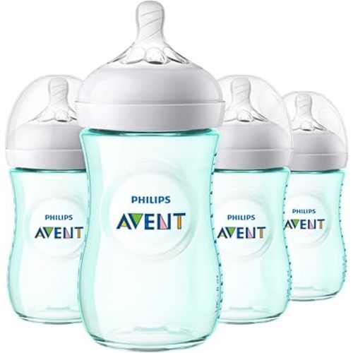 Philips Avent Natural Baby Bottle, Teal, 9oz, 4pk, SCF013/44