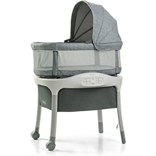 Graco Move 'n Soothe Bassinet | Baby Bassinet with Movement, Vibration and Sound Settings to Help Soothe Baby, Mullaly , 24.1x29.3x48 Inch (Pack of 1)