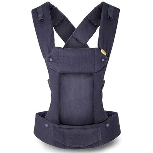 Beco Gemini Baby Carrier Newborn to Toddler - Front, Back and Hip Seat Carrier, Baby Carrier Backpack & Baby Front Carrier with Adjustable Seat, Ergonomic Baby Holder Carrier 7-35lbs (Blue Linen)