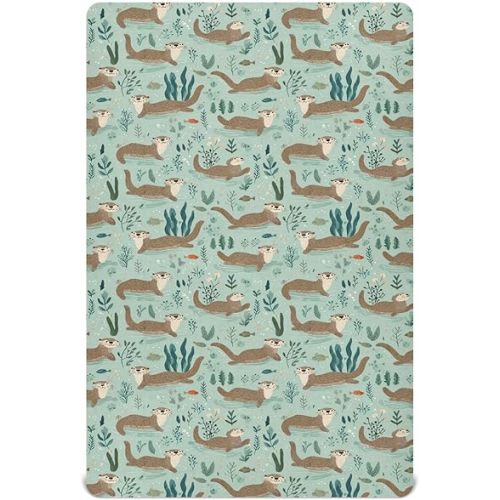 Baby Crib Sheet Otter Animal Crib Mattress for Boys and Girls Playard Sheet Soft Breathable Fitted Baby Mattress Cover 52x28in