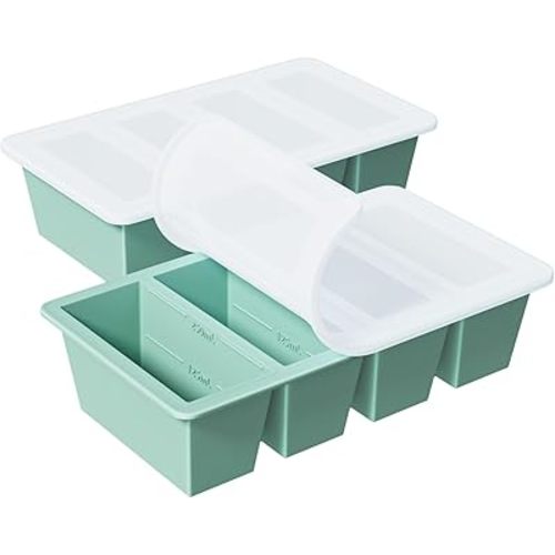 Silicone Freezer Tray for Sauce Cube: GGOW Silicone Freezing Tray for Soup Storage - Freeze 250mL 125mL Souped Broth Portion