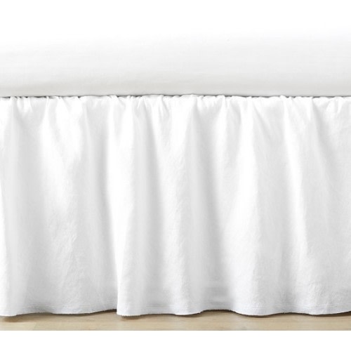 Ruffle Belgian Linen Crib Skirt | Pottery Barn Kids
