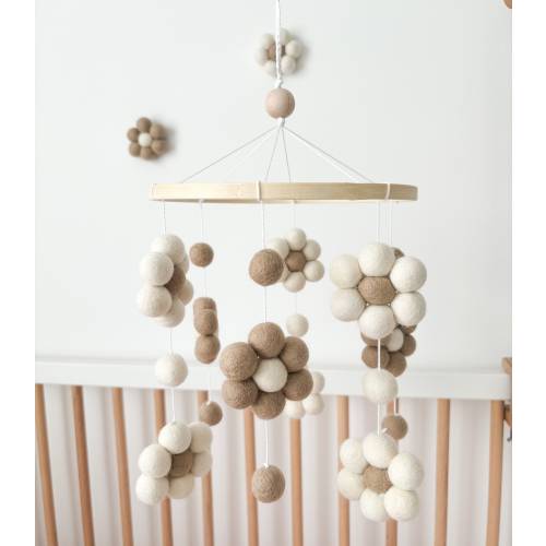 Flower Baby Mobile | Daisy Nursery Mobile | Crib Mobile | Handmade Baby Mobile | Neutral Nursery Mobile | Baby Shower Gift | Felt Mobile