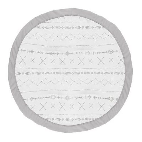 Sweet Jojo Designs Boy Or Girl Gender Neutral Unisex Baby Tummy Time Playmat Woodland Friends Grey And White