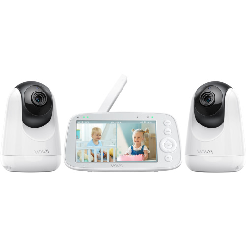 VAVA - Baby Monitor Split View 5" 720P with 2 Cameras - White