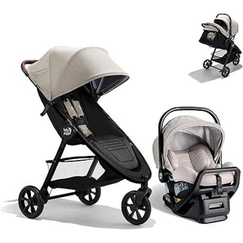 Baby Jogger City mini GT3 Travel System – Car Seat Stroller Combo with All-Terrain Stroller with Forever Air Rubber Tires and All-Wheel Suspension, and City GO 2 FR-Free Infant Car Seat
