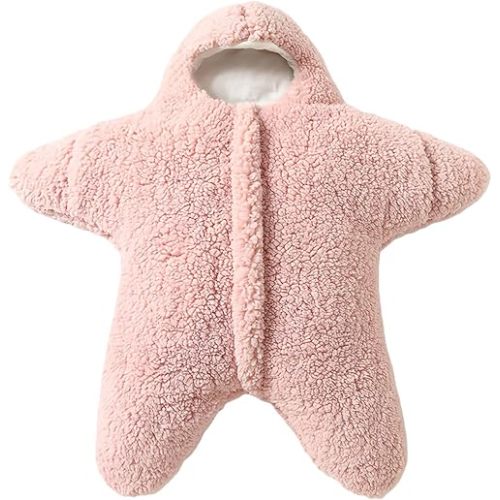 BINIDUCKLING Baby Bunting Suit Starfish Outfit for Fall & Winter Fleece Pramsuit 3-12 Months