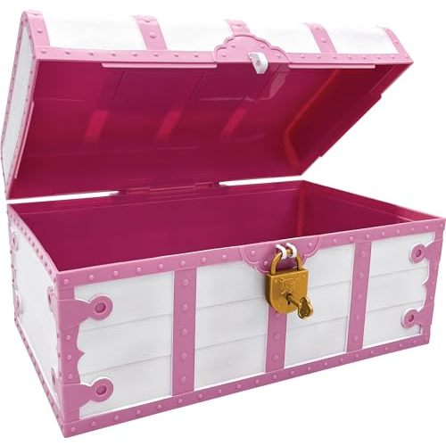 Teacher Created Resources Pink and White Treasure Chest with Lock and Key (TCR6055)