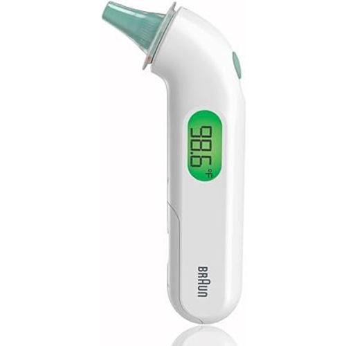 Braun ThermoScan 4 Digital Ear Thermometer, Professional Accuracy with Color Coded and Audio Fever Guidance for Babies, Toddlers, Kids and Adults, IRT3515