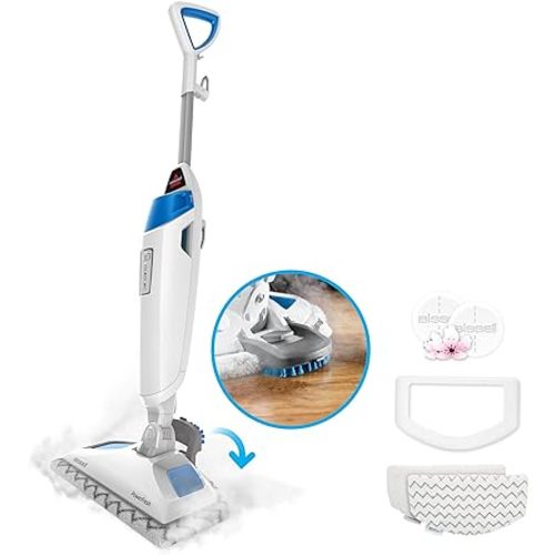 Bissell Power Fresh Steam Mop with Natural Sanitization, Floor Steamer, Tile Cleaner, and Hard Wood Floor Cleaner with Flip-Down Easy Scrubber, 1940A