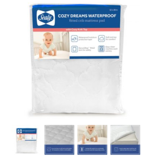 Sealy Cozy Dreams Waterproof Crib Mattress Pad | Sealy Baby