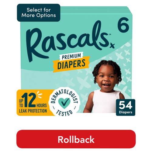 Rascals Premium CoComelon Diapers, Size 6, 54 Count (Select for More Options)