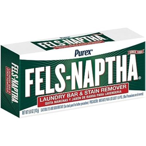 Fels Naptha Laundry Soap Bar & Stain Remover - Pack of 2, 5.0 Oz per bar